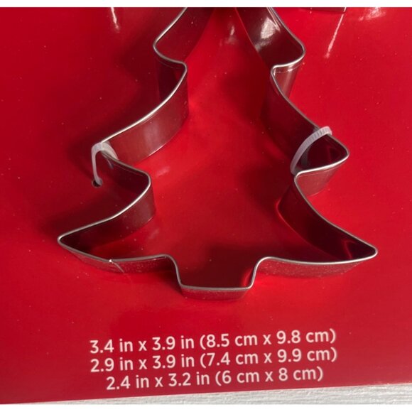 Holiday Style Cookie Cutters Snowman Christmas Tree Metal Set 6 Pieces Baking - Picture 6 of 7